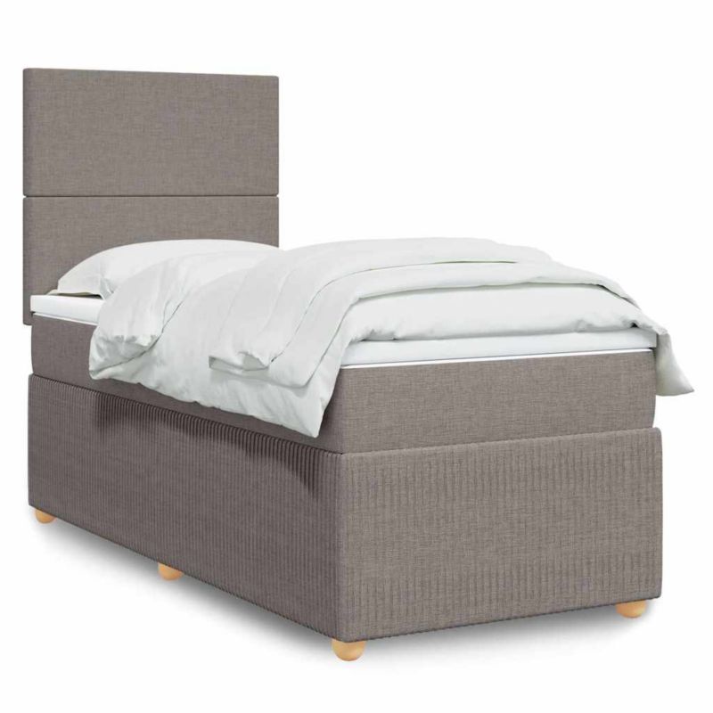 Łóżko z materacem WaszeMeble 90x200 cm Taupe tkanina WM-3291936 1 szt.