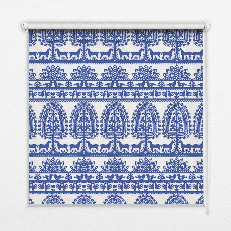 Roleta Z Nadrukiem Tulup 60x140 cm Niebieski Wzór Montaż do ściany/sufitu 1 szt.