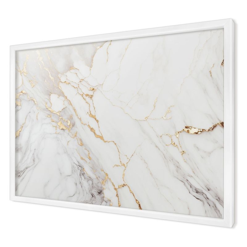Ozdobna tablica magnetyczna Wallfluent 60x40 Marmur elegancja w białej ramie 1szt