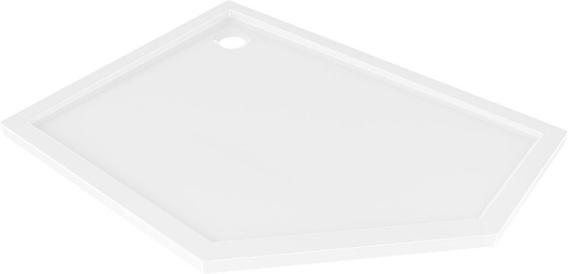 Brodzik pięciokątny Mexen Flow biały połysk 90 x 100 cm 1 szt.