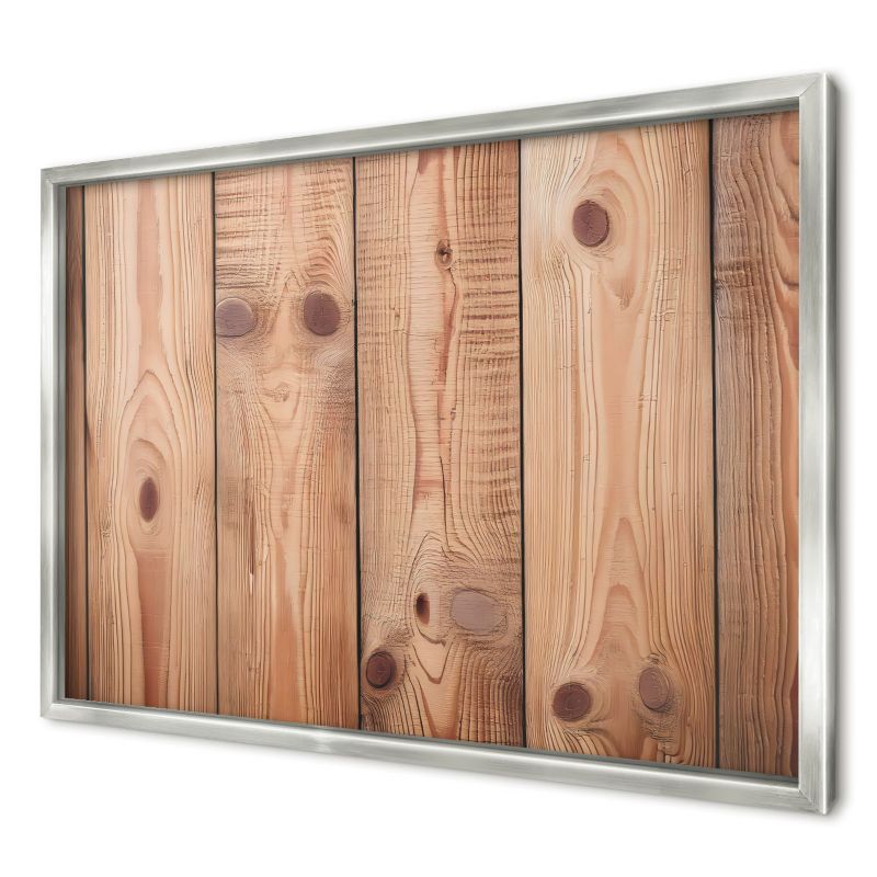 Dekoracyjna tablica magnetyczna Wallfluent 60x40 Drewniane deski w srebrnej ramie 1szt