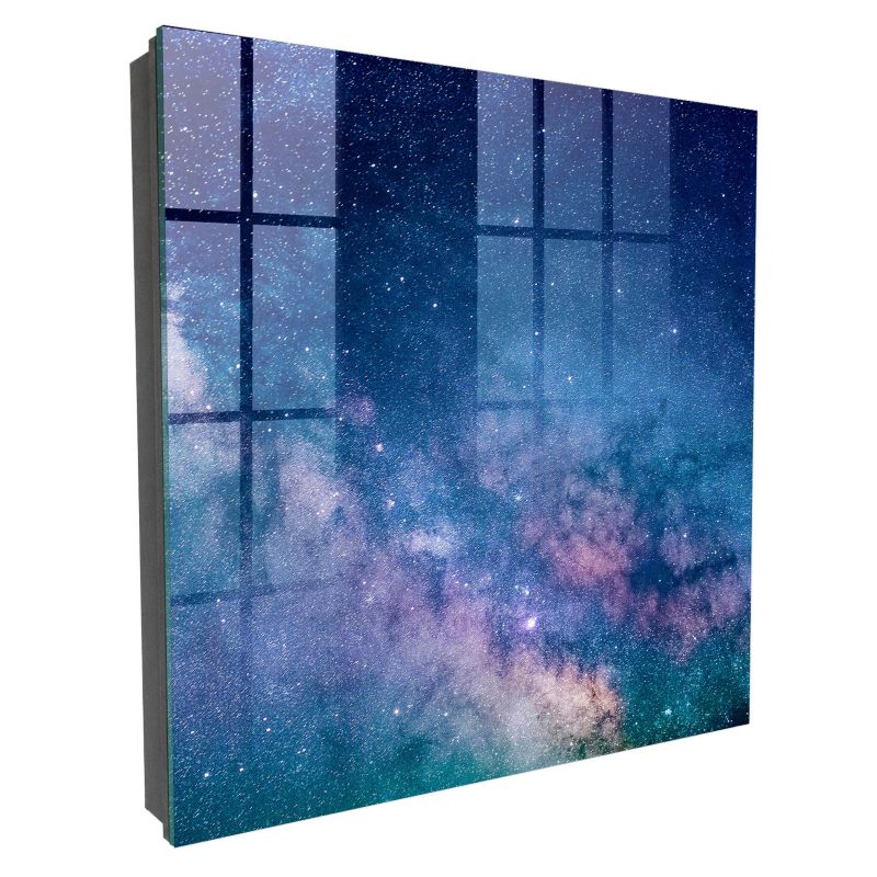 Metalowa Skrzynka Na Klucze Tulup 30x30 cm Kosmiczna noc - Czarna - Otwierana na lewo 1 szt.
