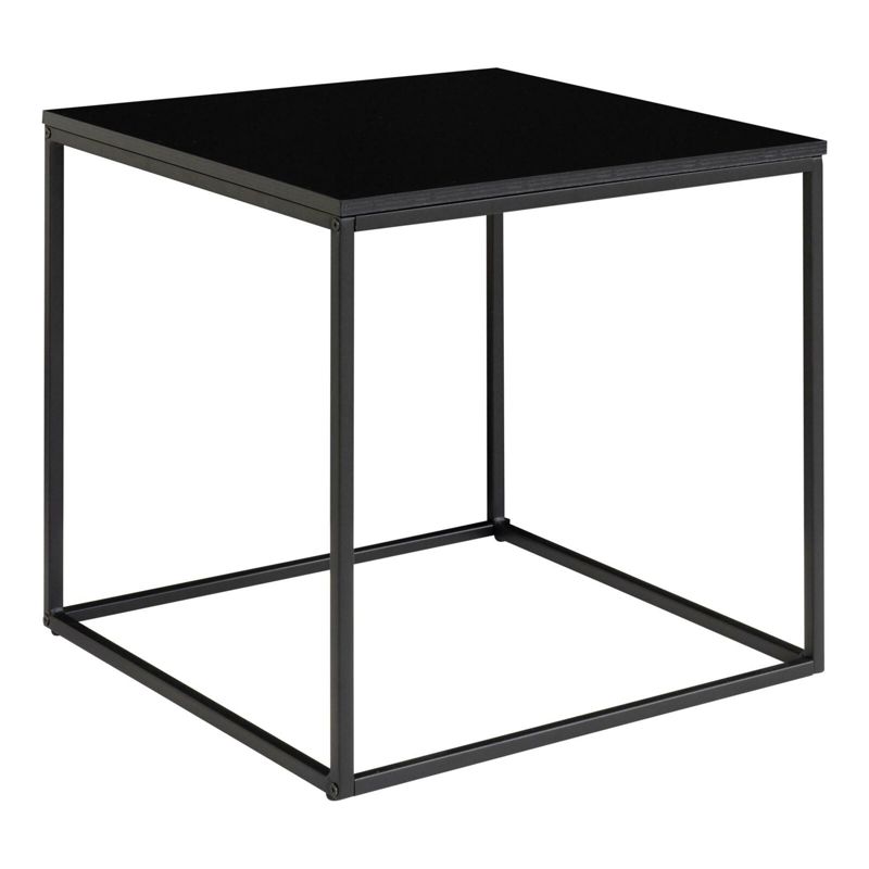 Stolik kawowy kwadratowy Vita INTESI czarny nowoczesny loftowy 45x45 cm pomocniczy do salonu 1 szt.