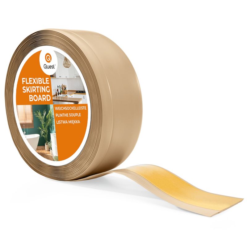 Listwa przypodłogowa PCV 70x20 mm QUEST, samoprzylepna elastyczna, miękka listwa cokołowa - 5 m, piaskowy, 1 szt.