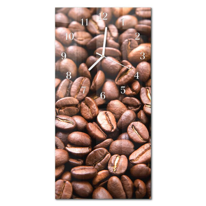 Zegar Ścienny Cichy Mechanizm Tulup 30x60 cm z Białymi Wskazówkami Ziarno Kofeiny 1 szt.