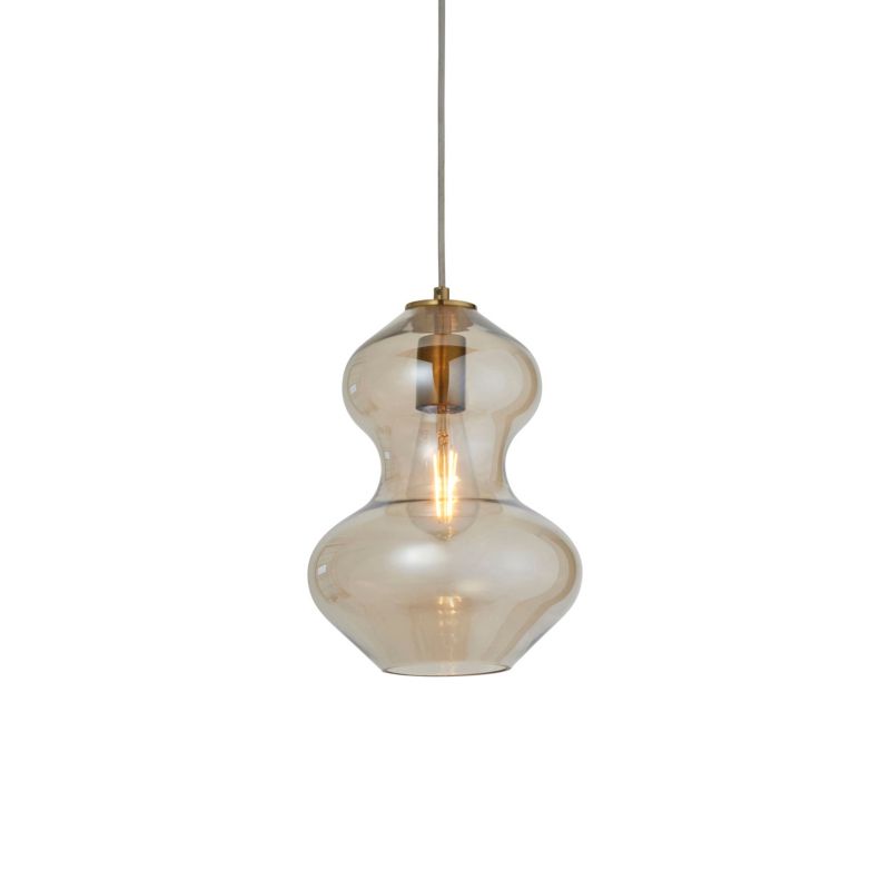 Lampa wisząca Endon KELDA SHAPED satynowa mosiężna 1xE27x20W IP20 wym:155x23x23cm - 1 szt.