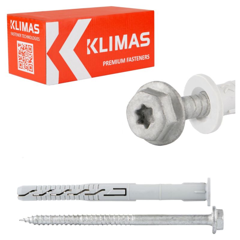 Kołki rozporowe ramowe Klimas KPR-FAST 12x360 mm z kołnierzem 20szt
