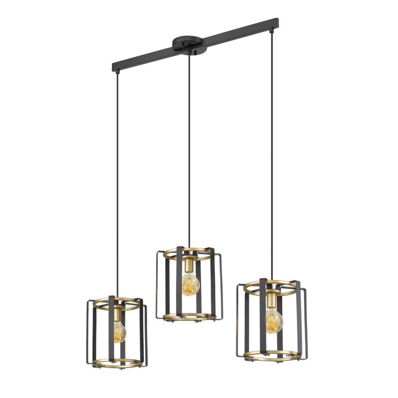 Lampa wisząca otwarte klosze Italux Primero czarna 3xE27x60W IP20 wym:158x96x27cm - 1 szt.