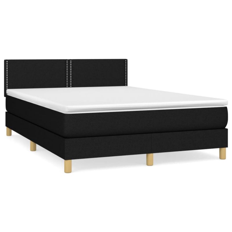 Łóżko z materacem WaszeMeble 135x190 cm Czarny tkanina WM-3140531 1 szt.