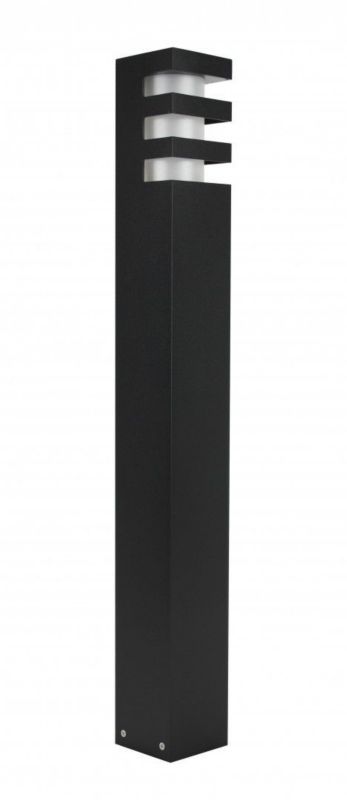 Lampa ogrodowa stojąca SU-MA Rado czarna elementy srebrne 1 x E27 x IP54 wym: 75 x 8 x 8 cm - 1 szt.