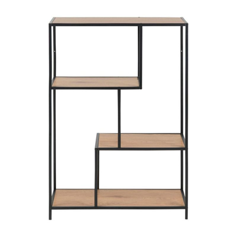 Regał na książki Actona Seaford beżowy/czarny loft 77x35x114 cm 1 szt.