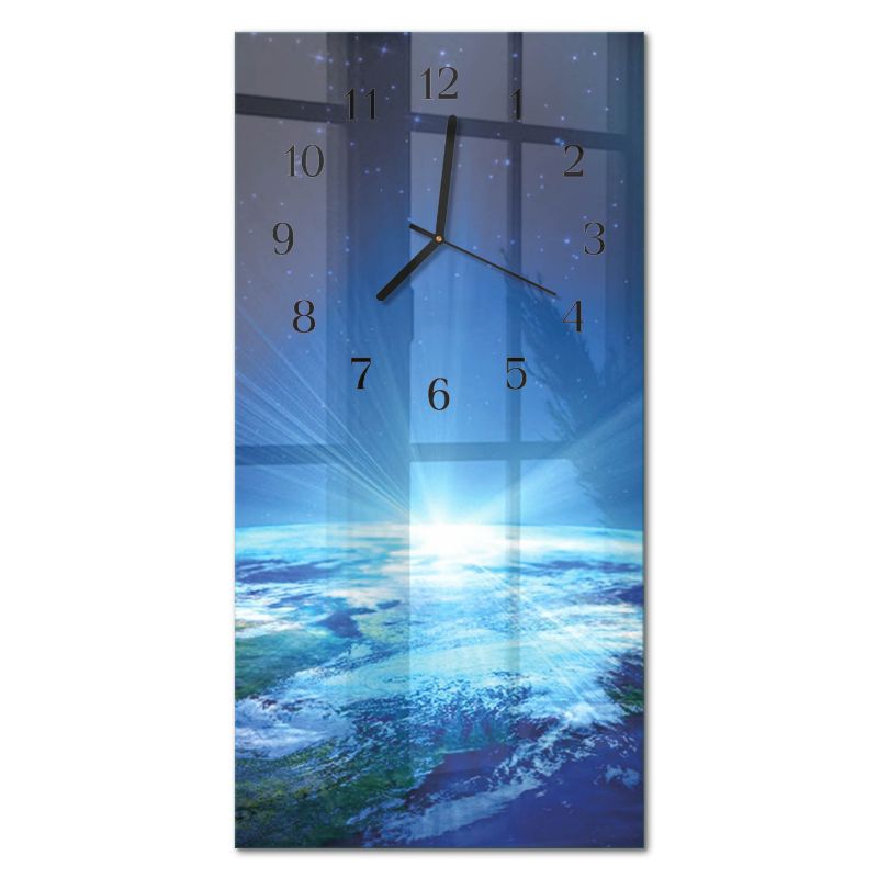 Designerski Zegar Ścienny Tulup 30x60 cm z Czarnymi Wskazówkami Wszechświat Ziemi 1 szt.