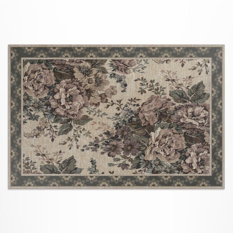 Dywan Winylowy Z Nadrukiem Wallfluent 60x90 cm Iluzja tkaniny kwiatowej 1 szt.