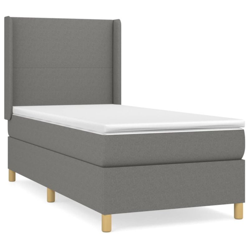 Łóżko z materacem WaszeMeble 90x200 cm Ciemnoszary tkanina WM-3131802 1 szt.