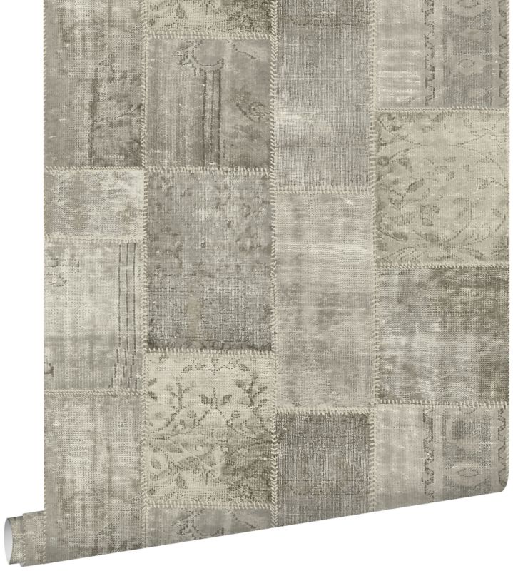 Tapeta ESTAhome kilimowy patchwork taupe 53 cm x 10.05 m - 1 rol.