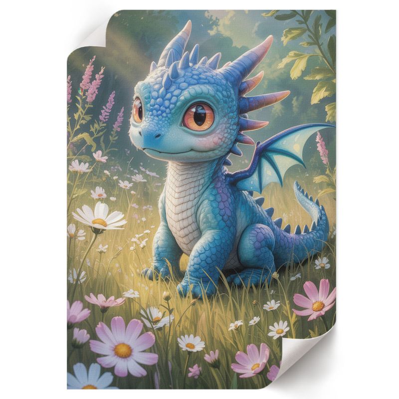 Plakat Na Płótnie ArtPrintCave 29,7x42 cm Niebieski smok Mila "Layer" Paradise 1 szt.