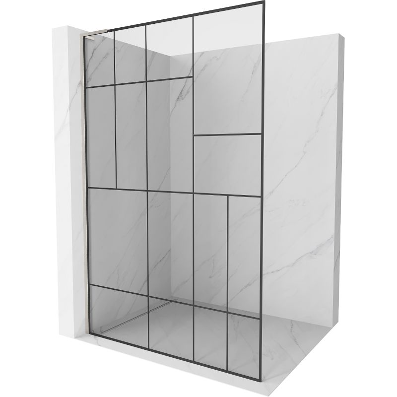 Ścianka prysznicowa Mexen Kioto L czarny wzór 90x200 cm 800-090-103-97-78 1 szt.