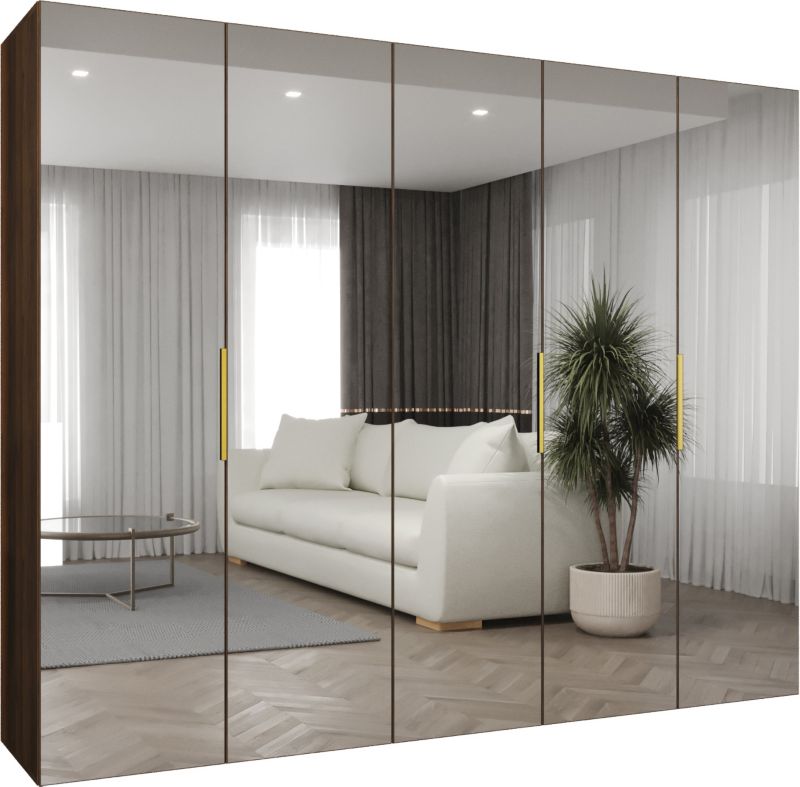 Szafa uchylna otwierana MARBELLA 3 250 wys 202 cm Orzech Warmia + Złoty 1 szt