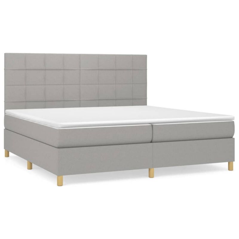 Łóżko kontynentalne WaszeMeble 200x200 cm jasnoszare WM-3142361 1 szt.