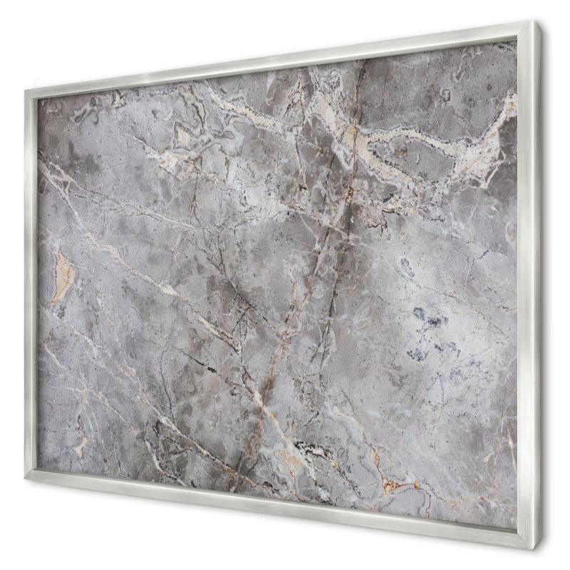 Tablica magnetyczna ozdobna Wallfluent 70x50 Marmur wzorzysty w srebrnej ramie 1szt