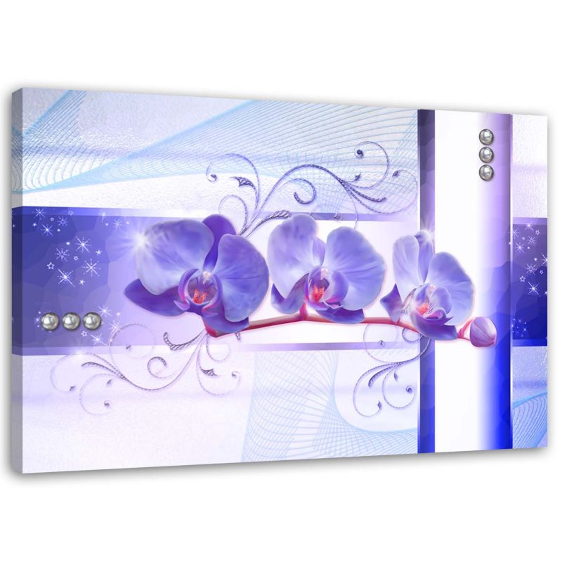 Obraz na płótnie Feeby Orchidea filoletowy kwiat abstrakcja 45x30cm 1szt