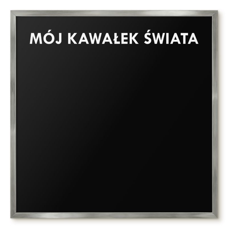 Tablica Magnetyczna Dekoracyjna Ścienna Tulup 50x50 cm Mój kawałek świata 7 - Srebrna rama Do salonu, sypialni 1 szt.