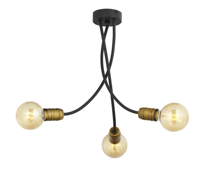 Lampa sufitowa Jupiter LUCE PAT. czarno-złota 3xE27x40W IP20 - 1 szt