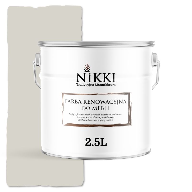 Farba do Mebli Kuchennych Renowacyjna NIKKI Biało-szary RAL9002 Półmat 2.5L
