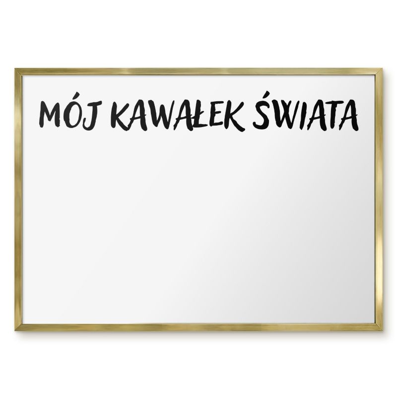Tablica Na Magnesy Z Wakacji Tulup 70x50 cm Mój kawałek świata - Złota rama Do salonu, sypialni 1 szt.
