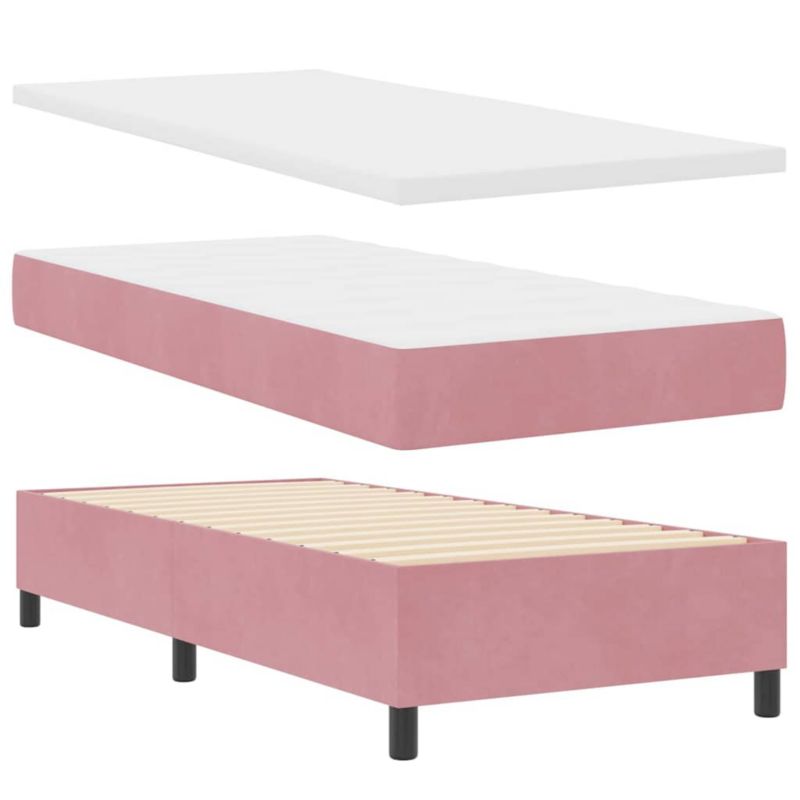 Łóżko z materacem WaszeMeble 80x200 cm Różowy aksamit WM-3344479 1 szt.