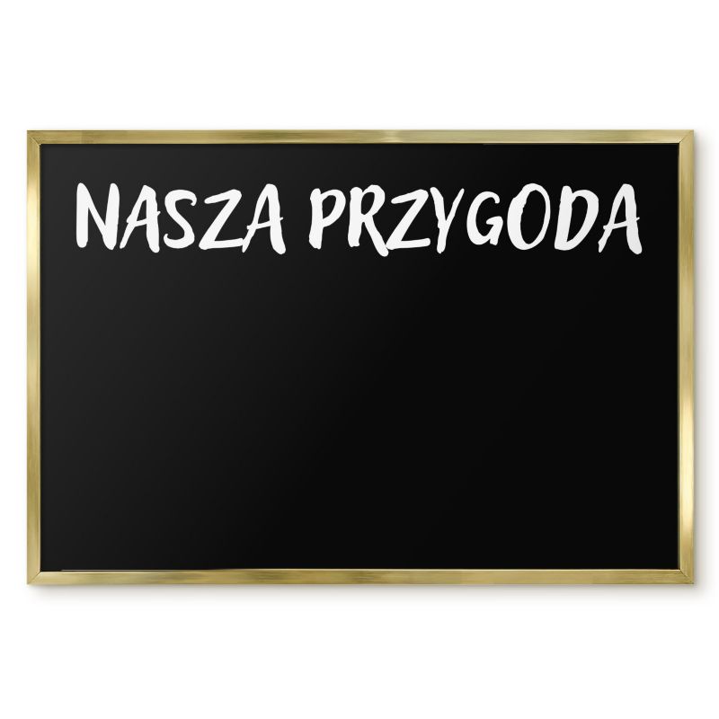 Tablica Magnetyczna Wielofunkcyjna Ścienna Tulup 60x40 cm Nasza przygoda 5 - Złota rama Do salonu, sypialni 1 szt.