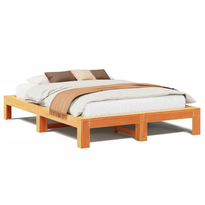 Łóżko drewniane WaszeMeble 140x190 cm brąz WM-3308746 1 szt.