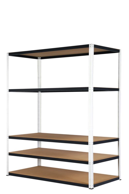 Regał metalowy MODO24 magazynowy stojak biało-grafitowy helios 180x180x40cm 5 półek po 275 kg 1 szt.
