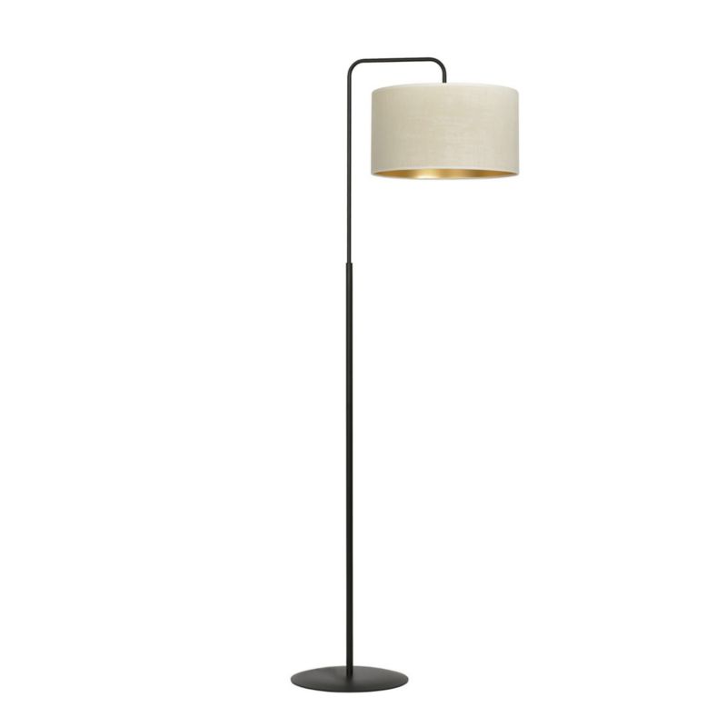 Lampa podłogowa stojąca Emibig Hilde czarno-beżowa-złota 1 x E27 x 15W wym: 150 x 50 x 35 cm - 1 szt.