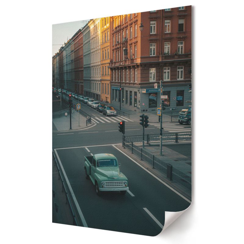 Plakat na ścianę Wallfluent Format A4 Miejska ulica retro Artysta Kometa 1 szt.