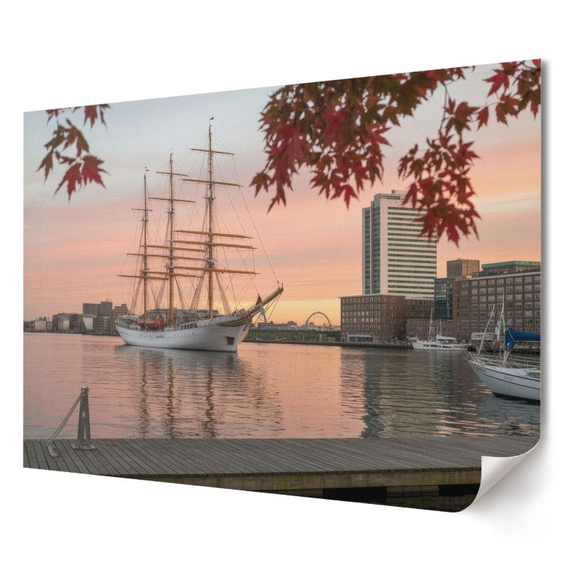 Plakat na płótnie Wallfluent Format A4 Żaglowiec i panorama Artysta Mateusz Kozłowski 1 szt.