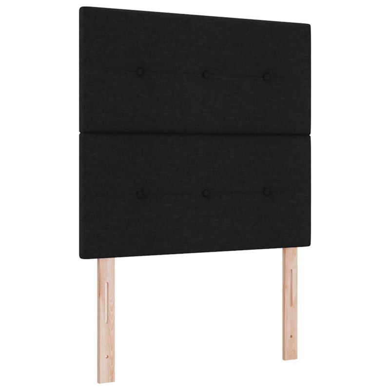 Łóżko z materacem WaszeMeble 90x190 cm Czarny tkanina WM-3339352 1 szt.