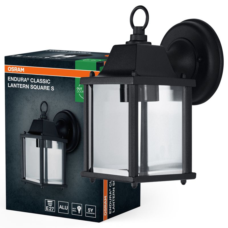 Kinkiet Ogrodowy Endura Osram Lampa Elewacyjna Zewnętrzna Latarnia E27 Czarny IP43 1 szt.