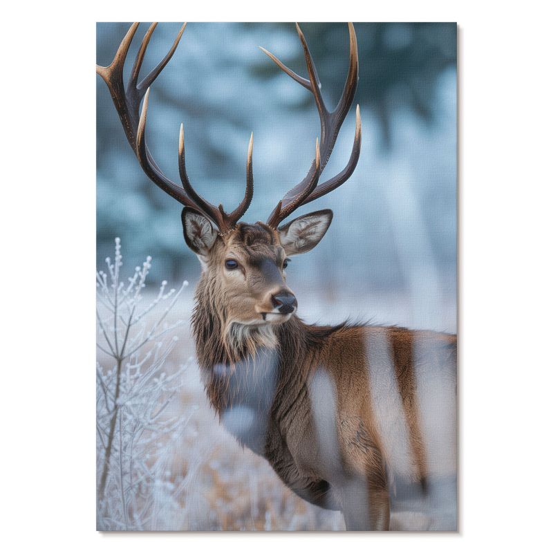 Plakat na Ścianę Tulup 59,4,x84 cm (A1) Jeleń zimą Do salonu, sypialni, biura 1 szt.