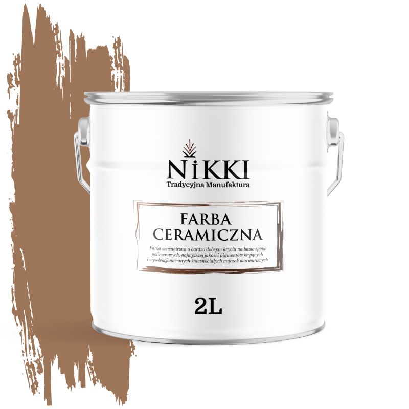 Farba Ceramiczna Wewnętrzna Ściany i Sufity NIKKI Brązowy H5018 Głęboki Mat 2L