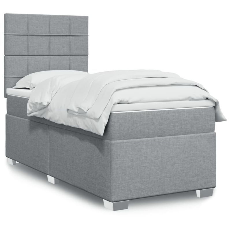 Łóżko kontynentalne WaszeMeble 80x200 cm jasnoszare WM-3292615 1 szt.