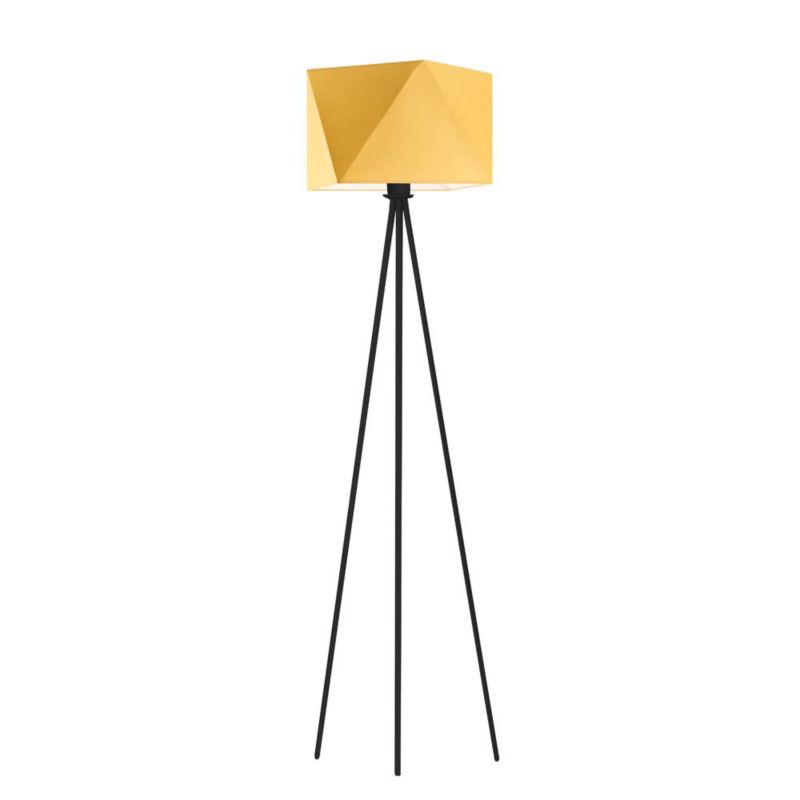 Lampa stojąca Volta Light Factory podłogowa trójnóg z abażurem musztardowy diament JOLLY 1szt.
