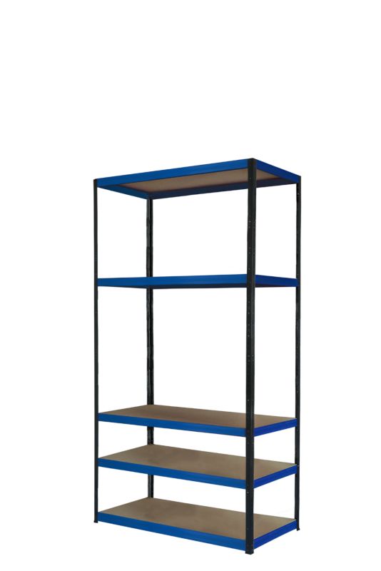 Regał metalowy MODO24 magazynowy stojak grafitowo-niebieski helios 180x110x50cm 5 półek po 400 kg 1 szt.