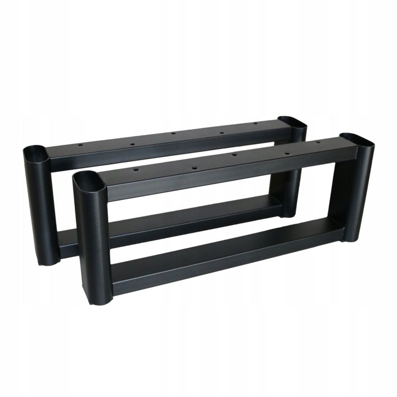 Nogi metalowe nóżki Loft Industrial czarne owalne 40x15 cm Profil 6x3 cm 2 szt DREWik
