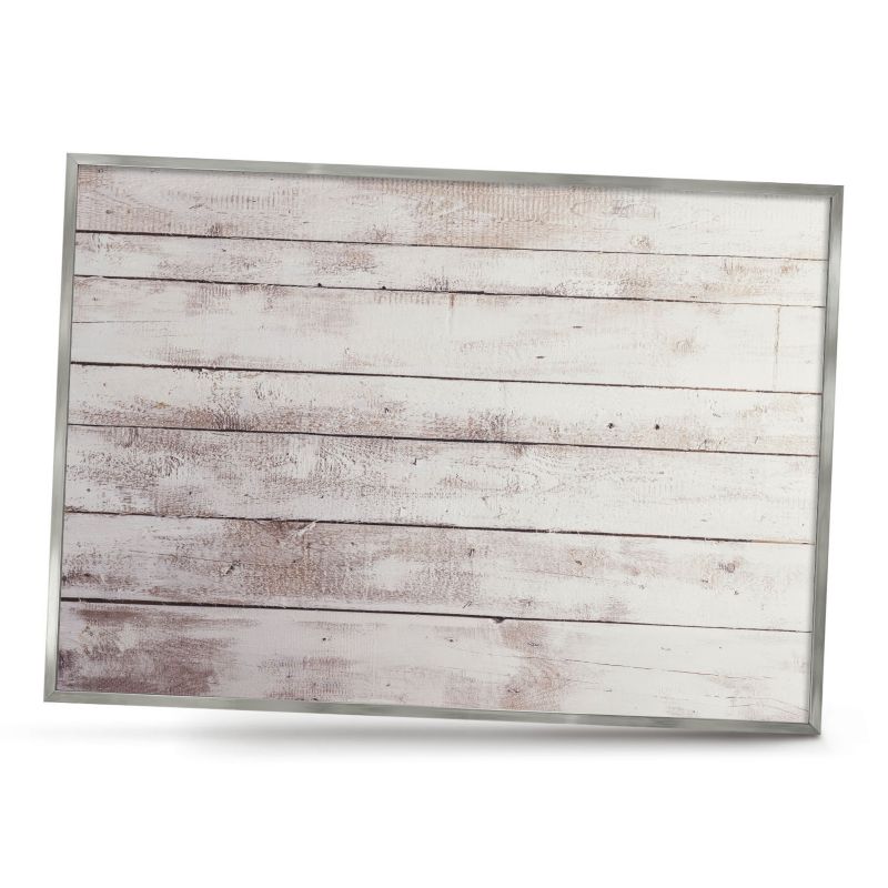 Tablica magnetyczna do salonu ArtPrintCave 100x70 Jasne drewno w srebrnej ramie 1szt