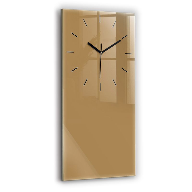 Zegar szklany czarne wskazówki Wallfluent 30x60 cm Kolor ciemny beżowy 1 szt.