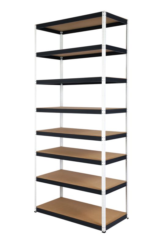 Regał metalowy MODO24 magazynowy biało-grafitowy helios 270x120x45cm 8 półek po 400 kg 1 szt.