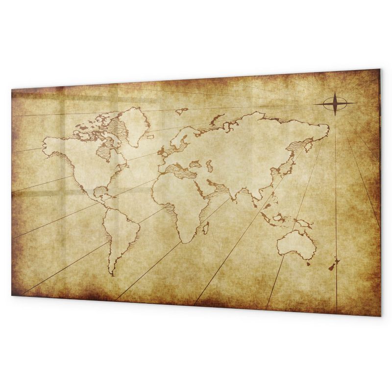 Tablica Magnetyczna Suchościeralna Tulup 120x60 cm Antyczna mapa świata 5 magnesów + gąbka Czarny marker 1 kpl