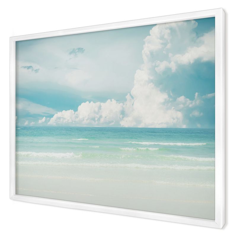 Tablica magnetyczna do salonu Wallfluent 70x50 Morska harmonia w białej ramie 1szt
