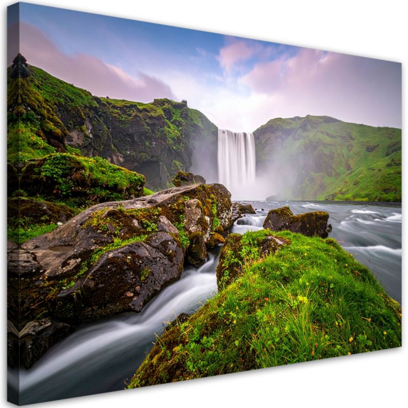 Obraz do salonu sypialni kuchni Feeby Pejzaż wodospad góry natura 100x70cm 1szt